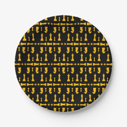 Schachspieler Pappteller (Vorderseite)