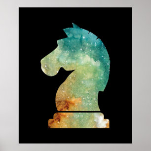 Schachspieler Pferd Springer Schachliebhaber Gesch Poster