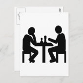 Schachspieler Postkarte (Vorne/Hinten)