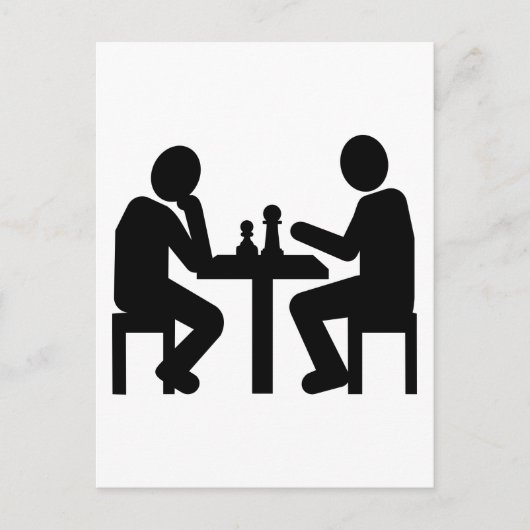 Schachspieler Postkarte (Vorderseite)