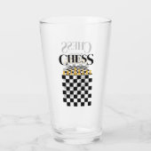 Schachspieler, Schachboard Glas (Rückseite)