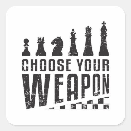 Schachspieler Schachbrettspiel-Mainboard Game-Gesc Quadratischer Aufkleber (Vorderseite)