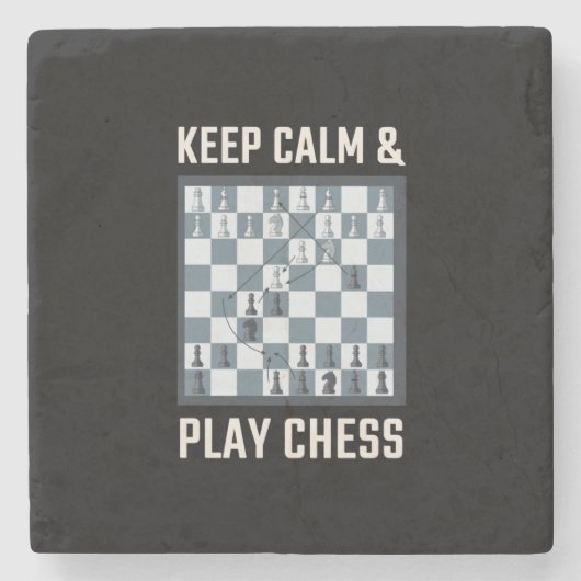 Schachspieler Steinuntersetzer (Vorderseite)