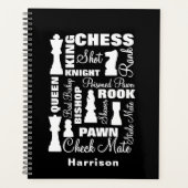 Schachspieler Typografie Graphic Personalisiert Planer (Vorderseite)