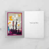 Schachspieler Vater Bruder Freund individuell eins Karte (Innenseite)