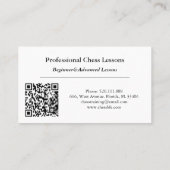 Schachspieler Visitenkarte (Rückseite)