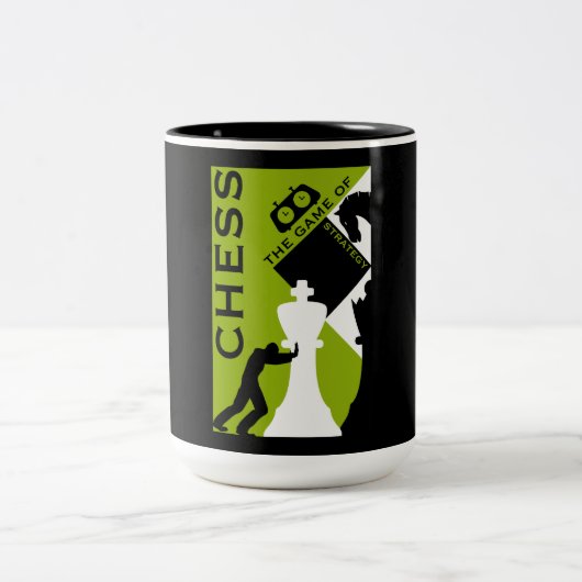 Schachspieler Zweifarbige Tasse (Mittel)