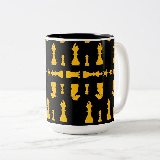 Schachspieler Zweifarbige Tasse (VorderseiteRechts)