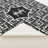 Schachspielerthema Cool Mit Monogramm Sherpadecke (3/4)