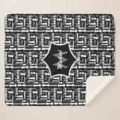 Schachspielerthema Cool Mit Monogramm Sherpadecke (Vorderseite (Horizontal))