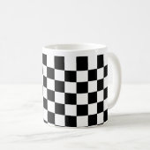 Schachspielkarriertes Rennmuster Schwarz-weiß Kaffeetasse (VorderseiteRechts)