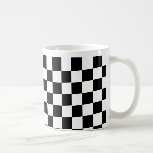 Schachspielkarriertes Rennmuster Schwarz-weiß Kaffeetasse (Rechts)