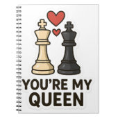Schachsticker - Schwarz-Weiß-Liebe Notizblock (Vorderseite)