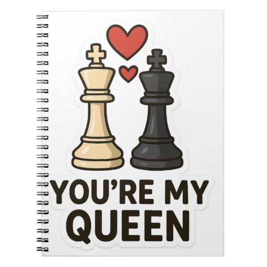 Schachsticker - Schwarz-Weiß-Liebe Notizblock (Vorderseite)
