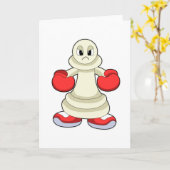 Schachstück als Boxer mit Boxhandschuhen befestigt Karte (Gelbe Blume)