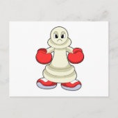 Schachstück als Boxer mit Boxhandschuhen befestigt Postkarte (Vorderseite)