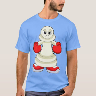 Schachstück als Boxer mit Boxhandschuhen befestigt T-Shirt