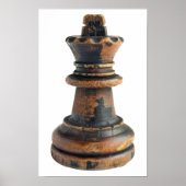 Schachstück aus Vintagem Holz Poster (Vorne)