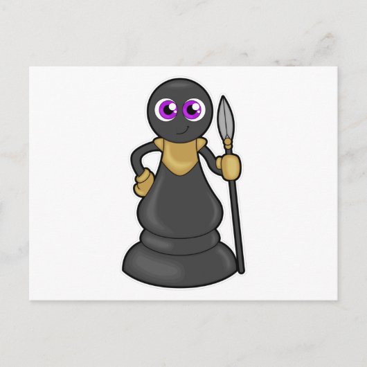 Schachstück bei Schach mit Spear gepaart Postkarte (Vorderseite)