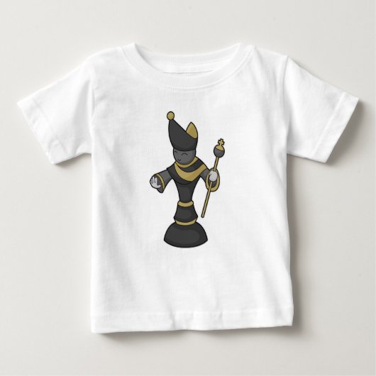 Schachstück Bischofsstab Schach Baby T-shirt (Vorderseite)