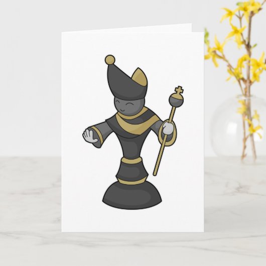 Schachstück Bischofsstab Schach Karte (Gelbe Blume)