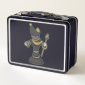 Schachstück Bischofsstab Schach Metall Brotdose (Rückseite)