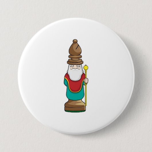 Schachstück Bishop Schach Button (Vorderseite)