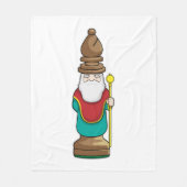 Schachstück Bishop Schach Fleecedecke (Vorderseite)