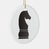 Schachstück des schwarzen Ritters Keramik Ornament (Rechts)