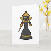 Schachstück King at Schess mit Stab Karte (Gelbe Blume)