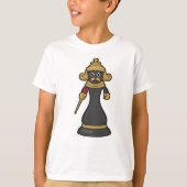 Schachstück King at Schess mit Stab T-Shirt (Vorderseite)