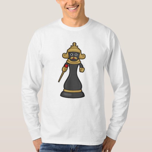 Schachstück King at Schess mit Stab T-Shirt (Vorderseite)