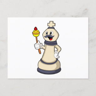 Schachstück King bei Schach.PNG Postkarte