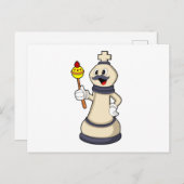 Schachstück King bei Schach.PNG Postkarte (Vorne/Hinten)