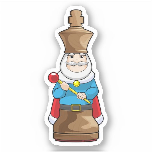 Schachstück King Chess Aufkleber (Vorderseite)