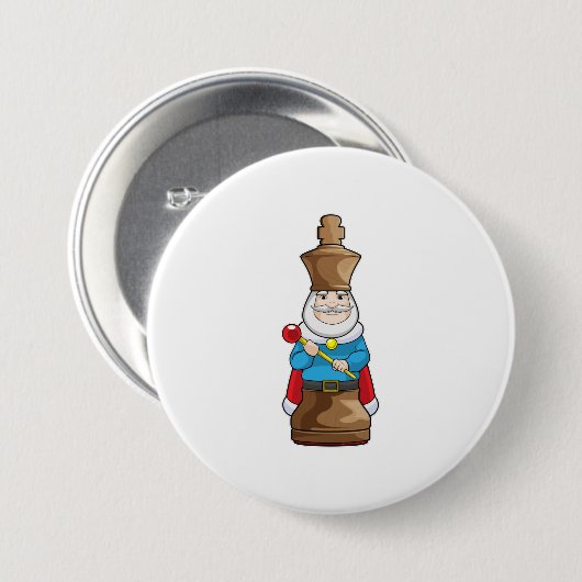 Schachstück King Chess Button (Vorne & Hinten)