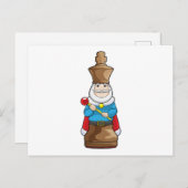 Schachstück King Chess Postkarte (Vorne/Hinten)