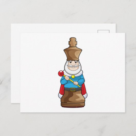 Schachstück King Chess Postkarte (Vorne/Hinten)