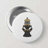 Schachstück King Crown Schach Button (Vorne & Hinten)