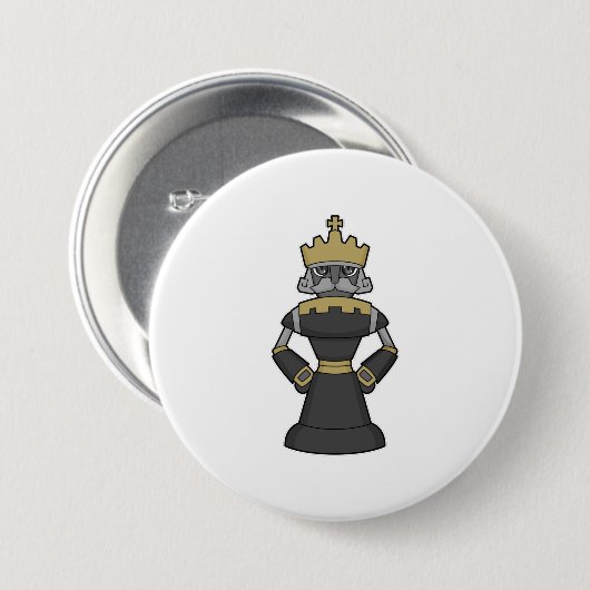 Schachstück King Crown Schach Button (Vorne & Hinten)