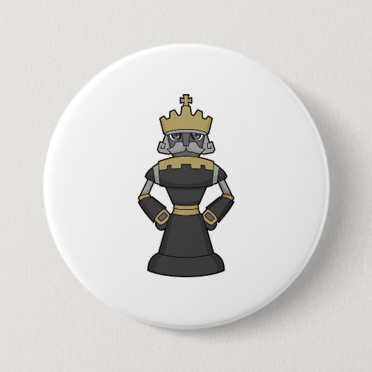 Schachstück King Crown Schach Button (Vorderseite)