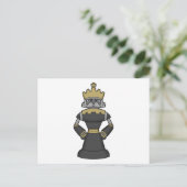 Schachstück King Crown Schach Postkarte (Stehend Vorderseite)