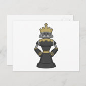 Schachstück King Crown Schach Postkarte (Vorne/Hinten)
