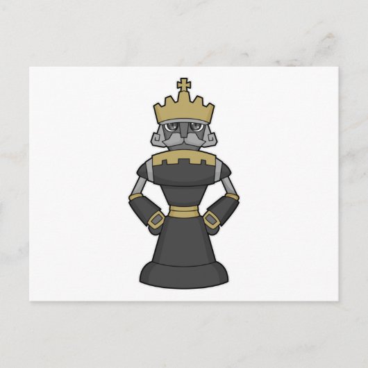 Schachstück King Crown Schach Postkarte (Vorderseite)