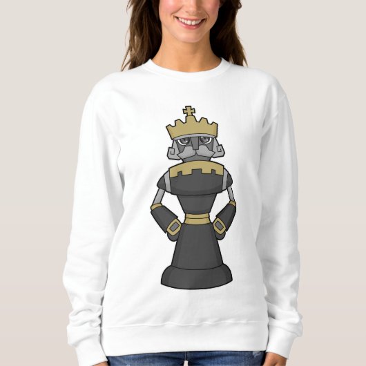 Schachstück King Crown Schach Sweatshirt (Vorderseite)