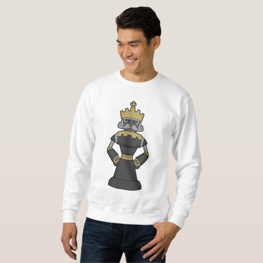 Schachstück King Crown Schach Sweatshirt (Vorne ganz)