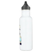 Schachstück König als Kellner mit Handtuch Edelstahlflasche (Rechts)