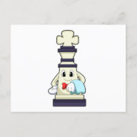 Schachstück König als Kellner mit Handtuch