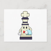 Schachstück König als Kellner mit Handtuch Postkarte (Vorderseite)