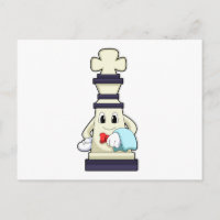 Schachstück König als Kellner mit Handtuch